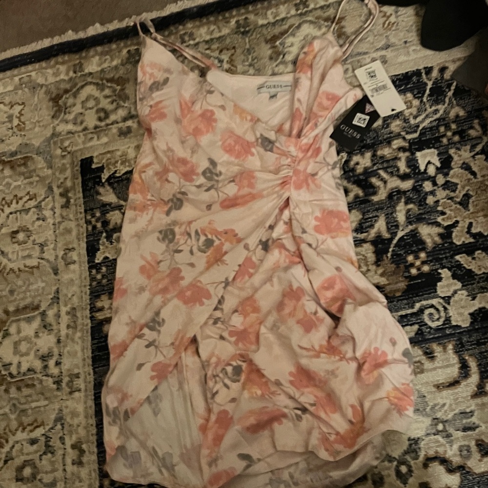 Guess Pink and Cream Floral Dress